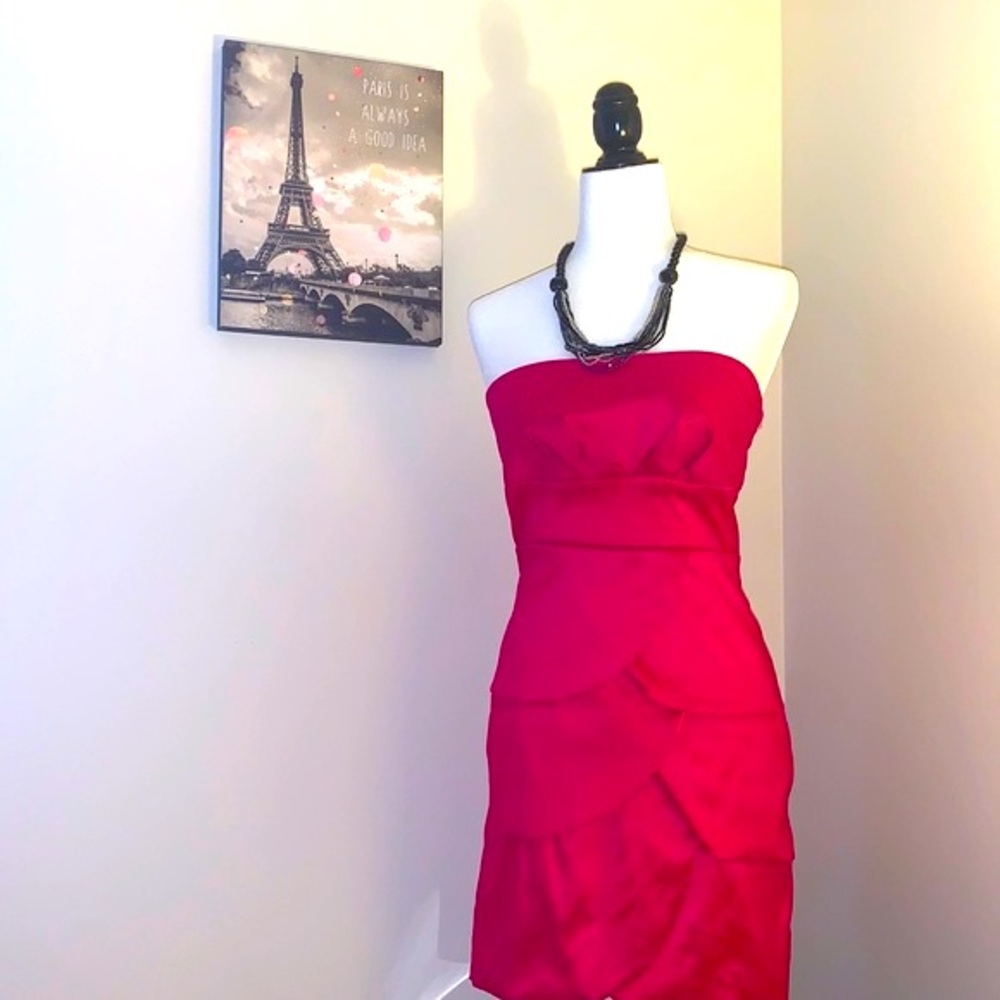 Pink strapless prom or semi dress